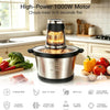 MEGAWISE 500W Electric Food Chopper & Meat Grinder, Stainless Steel Blades, Large Capacity Mincer for Meat, Vegetables & Nuts (5L Stainless Steel Bowls)