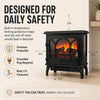 MEGAWISE 1400W Electric Fireplace Stove, 3-Sided View, LED Flame