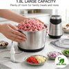 MEGAWISE Food Chopper 300W Electric Meat Grinder with Dual 1.8L Bowls