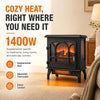 MEGAWISE 1400W Electric Fireplace Stove, 3-Sided View, LED Flame