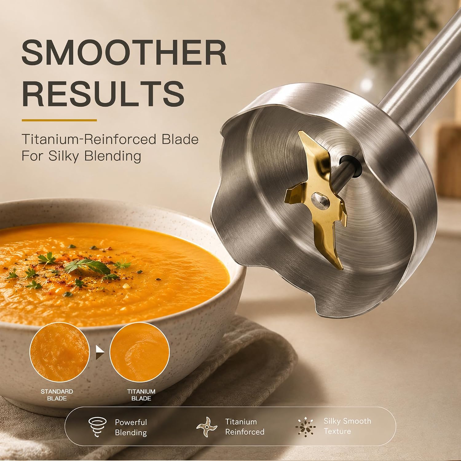 MEGAWISE Hand Blender, 1000W Immersion Blender, 5-in-1 Multi-Function