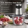 MEGAWISE Food Processor, 800W Electric Meat Grinder with 0.6L Glass Bowl & 1.2L Stainless Steel Bowl, Dual Speed Modes and Bi-Level BladesBlades for Meat, Vegetables, Nuts, Fruits, and Baby Food