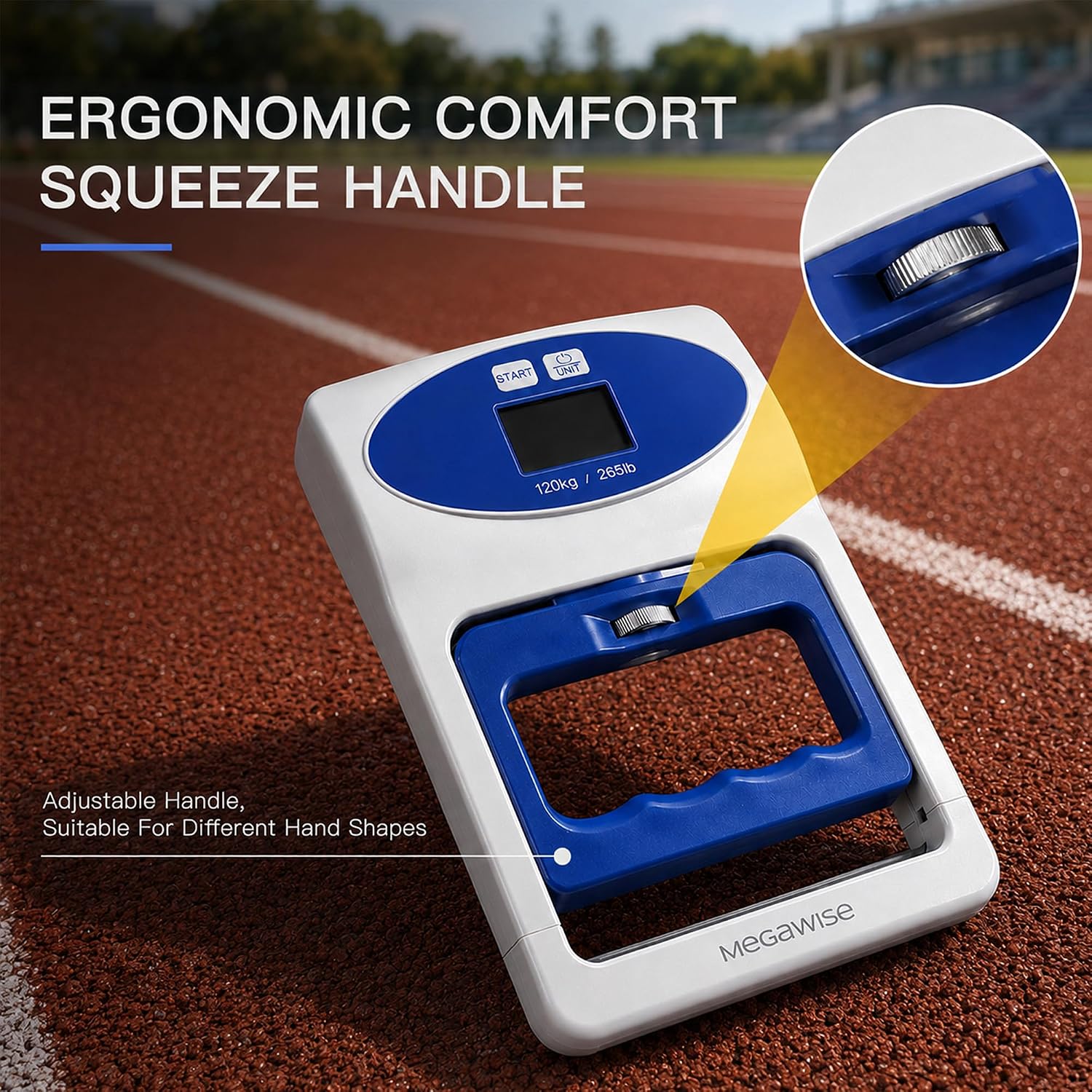 MEGAWISE Digital Hand Dynamometer, 265 lb/120 kg Grip Strength Tester