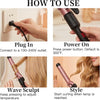 MEGAWISE Pro 1.25 Inch Ceramic Barrel Hair Curling Iron with 60s PTC Fast Heating, Anti-Scald Grip & Tip, Auto Shut Off, 360° Swivel Cord, 2 Clips & Heat-Resistant Glove Included