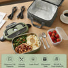 MEGAWISE 1.5L Electric Heated Lunch Box, Stainless Steel 3-in-1 Food Warmer for Adults, Portable Office, Car & Truck Lunch Container, Includes Utensils & Carry Bag (Army Green)