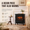 MEGAWISE 1400W Electric Fireplace Stove, 3-Sided View, LED Flame