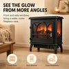 MEGAWISE 1400W Electric Fireplace Stove, 3-Sided View, LED Flame