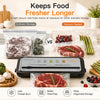 MEGAWISE 2025 Powerful Vacuum Sealer Machine | Compact Design | One-Touch Automatic | Seal in 10-20 Seconds | Dry, Moist, Wet, and Cold Modes | With 10 Vacuum Bags & Built-in Cutter