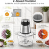 MEGAWISE 500W Electric Food Chopper Meat Grinder for Kitchen, Steel Blades