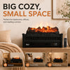 MEGAWISE Electric Fireplace Heater, Freestanding, 1400W with Remote & Timer