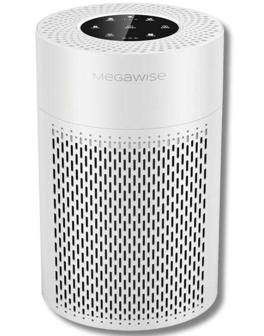 MegaWise Air Purifier EPI-235A (2024) - HEPA Filter, 3-Stage Filtration, Ultra-Quiet Operation, Adjustable Fan Speed, and Night Light