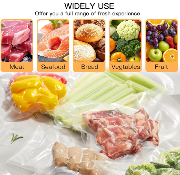 MEGAWISE Embossed Vacuum Sealer Rolls, BPA-Free Food Storage Bags