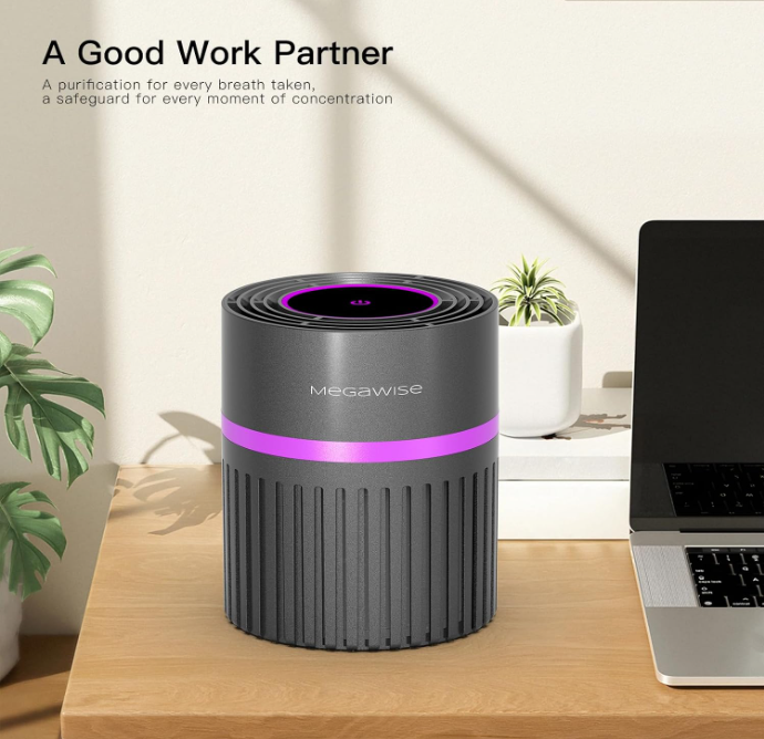 MEGAWISE H13 HEPA Air Purifier for Bedroom, 24dB Sleep Mode