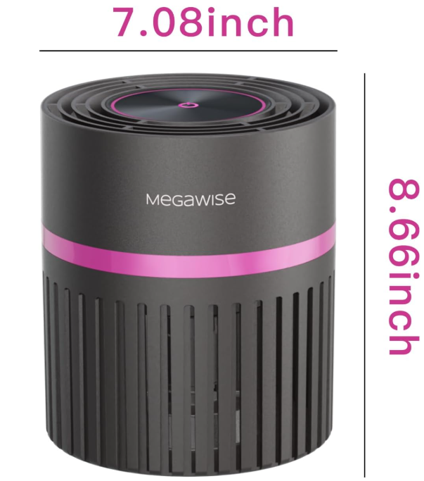 MEGAWISE H13 HEPA Air Purifier for Bedroom, 24dB Sleep Mode