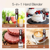 MegaWise 5-in-1 Hand Blender Set with Variable Speed Control, 400W Immersion Blender - Includes Whisk, Milk Frother, Chopper, and Beaker for Smoothies, Soups, and Baby Food