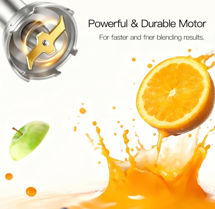 MEGAWISE 1000W Hand Blender, Multi-Attachment Immersion Blender with Chopper