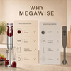 MegaWise 3-in-1 Hand Blender Set with Variable Speed Control, 400W Immersion Blender - Includes Whisk, Milk Frother, Chopper, and Beaker for Smoothies, Soups, and Baby Food