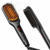 MEGAWISE Hair Straightener Brush, Ionic Ceramic Hair Straightening Brush for Frizzy Thick Hair, Heated Straightening Brush with MCH Fast Heat-Up, Anti-Scald, Auto Shutoff, Dual Voltage