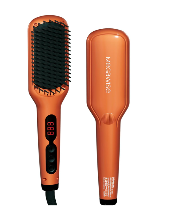 MEGAWISE Hair Straightener Brush, Ceramic Ionic, up to 450°F