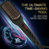 MEGAWISE Hair Straightener Brush, Ionic Ceramic Hair Straightening Brush for Frizzy Thick Hair, Heated Straightening Brush with MCH Fast Heat-Up, Anti-Scald, Auto Shutoff, Dual Voltage