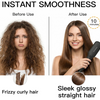 MEGAWISE Hair Straightener Brush, Ionic Ceramic Hair Straightening Brush for Frizzy Thick Hair, Heated Straightening Brush with MCH Fast Heat-Up, Anti-Scald, Auto Shutoff, Dual Voltage