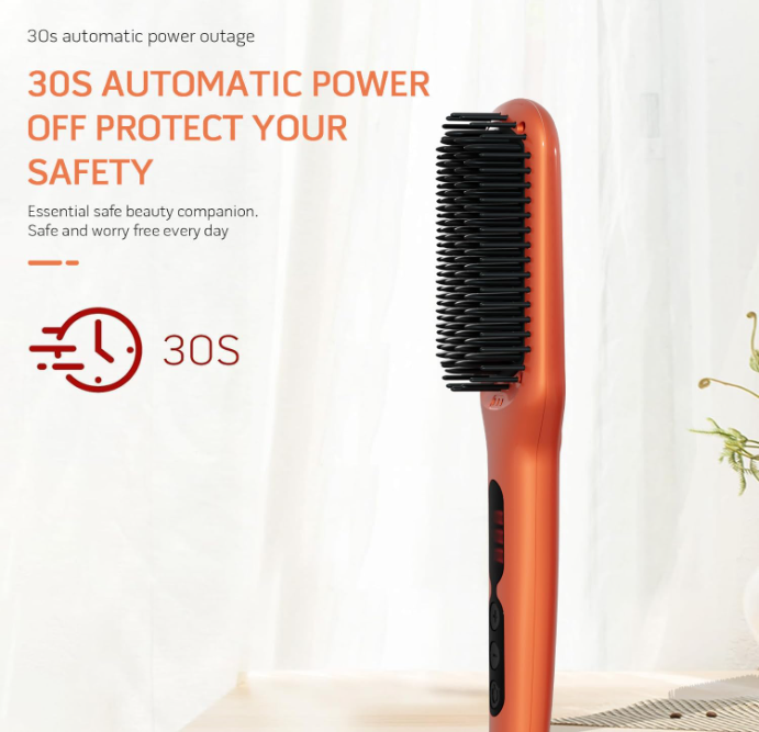 MEGAWISE Hair Straightener Brush, Ceramic Ionic, up to 450°F