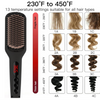MEGAWISE Hair Straightener Brush, Ionic Ceramic Hair Straightening Brush for Frizzy Thick Hair, Heated Straightening Brush with MCH Fast Heat-Up, Anti-Scald, Auto Shutoff, Dual Voltage