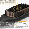 MEGAWISE Hair Straightener Brush, Ionic Ceramic Hair Straightening Brush for Frizzy Thick Hair, Heated Straightening Brush with MCH Fast Heat-Up, Anti-Scald, Auto Shutoff, Dual Voltage
