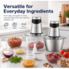 MEGAWISE Electric Food Chopper 800W, Dual-Speed Meat Grinder with1.2L 304# Stainless Steel Bowl & 2.2L Glass Bowl, BPA-Free Food Processor for Meat, Vegetables, and Nuts