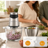 MEGAWISE Electric Food Chopper 800W, Dual-Speed Meat Grinder with1.2L 304# Stainless Steel Bowl & 2.2L Glass Bowl, BPA-Free Food Processor for Meat, Vegetables, and Nuts