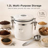 MEGAWISE 1.2L Airtight Coffee Canister with Degassing Valve & Scoop
