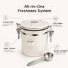 MEGAWISE 1.2L Airtight Coffee Canister with Degassing Valve & Scoop