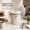MEGAWISE 1.2L Airtight Coffee Canister with Degassing Valve & Scoop