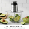 MEGAWISE 500W Electric Food Chopper, 4L Glass Bowl Meat Grinder for Kitchen