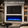 MEGAWISE 43-Inch Built-in Electric Fireplace Insert, 1400W, Remote, Black