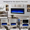 MEGAWISE 43-Inch Built-in Electric Fireplace Insert, 1400W, Remote, Black
