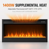 MEGAWISE 43-Inch Built-in Electric Fireplace Insert, 1400W, Remote, Black