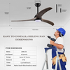 MEGAWISE Ceiling Fans, 52-inch Ceiling Fans with Lights and Remote