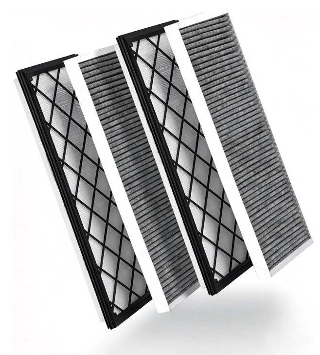MEGAWISE 4-pack Tesla Model Y air intake filter, activated carbon, OEM fit