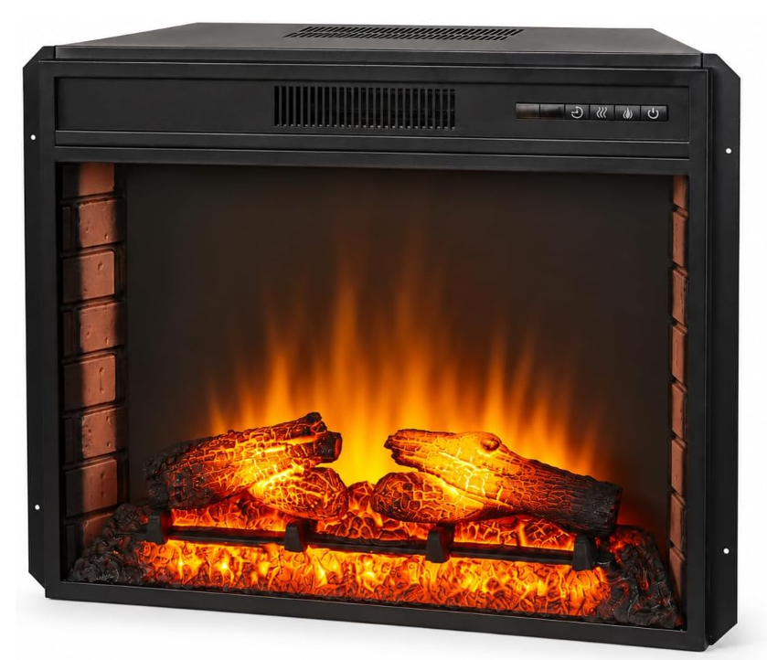 MEGAWISE Electric Fireplace Insert, 33-Inch Firebox, 1400W, Remote