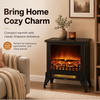MEGAWISE Freestanding Electric Fireplace Stove, Realistic Flame for Bedroom