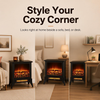 MEGAWISE Freestanding Electric Fireplace Stove, Realistic Flame for Bedroom