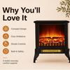 MEGAWISE Freestanding Electric Fireplace Stove, Realistic Flame for Bedroom
