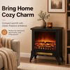 MEGAWISE Freestanding Electric Fireplace Stove, Realistic Flame for Bedroom