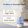 MEGAWISE 3.2L Cool Mist Humidifier, Quiet with Auto Shut-Off