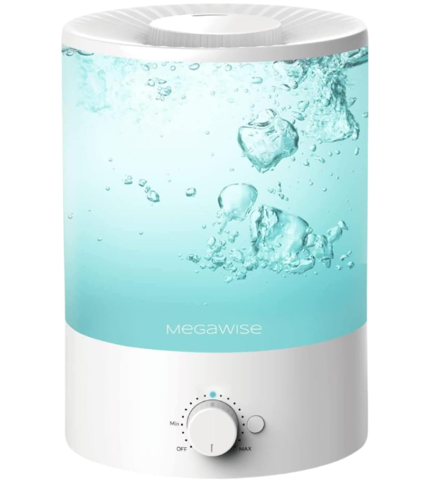MEGAWISE 3.5L Cool Mist Humidifier – Ultra-Quiet Ultrasonic Vaporizer with Top-Fill Design, Essential Oil Diffuser, 7-Color Night Light & Auto Shut-Off