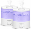H1-XIT 2 Pack of 2L Cool Mist Humidifier, Top Refill, Nano Fine Mist Out Put, No Leakage for baby, bedroom, living room