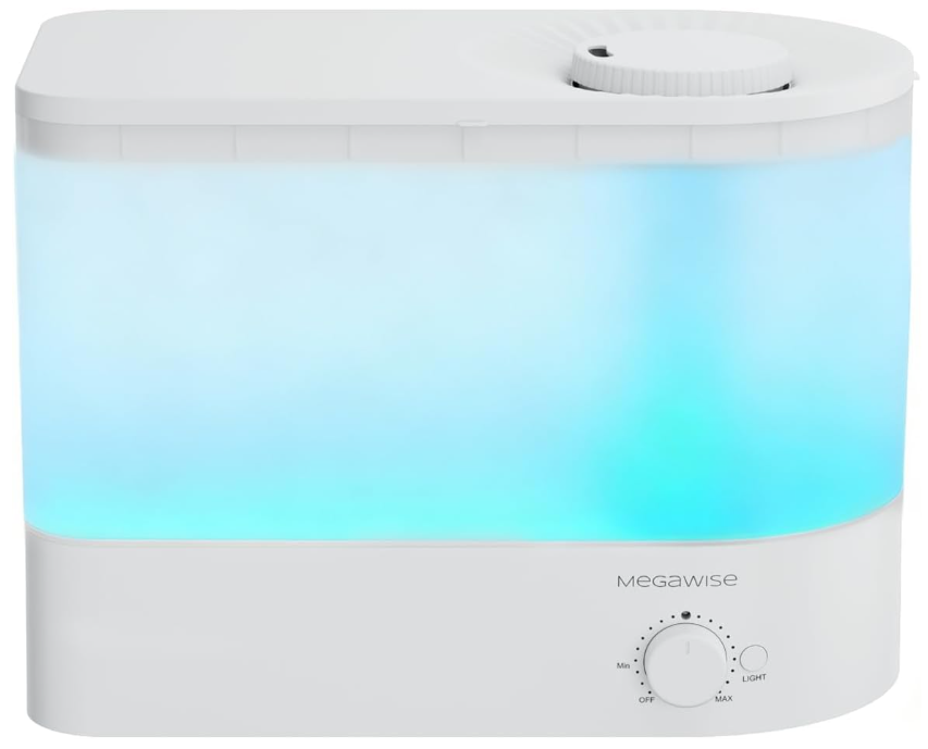 MEGAWISE 6L Humidifier, Ultrasonic Cool Mist Humidifier with Top Fill Design