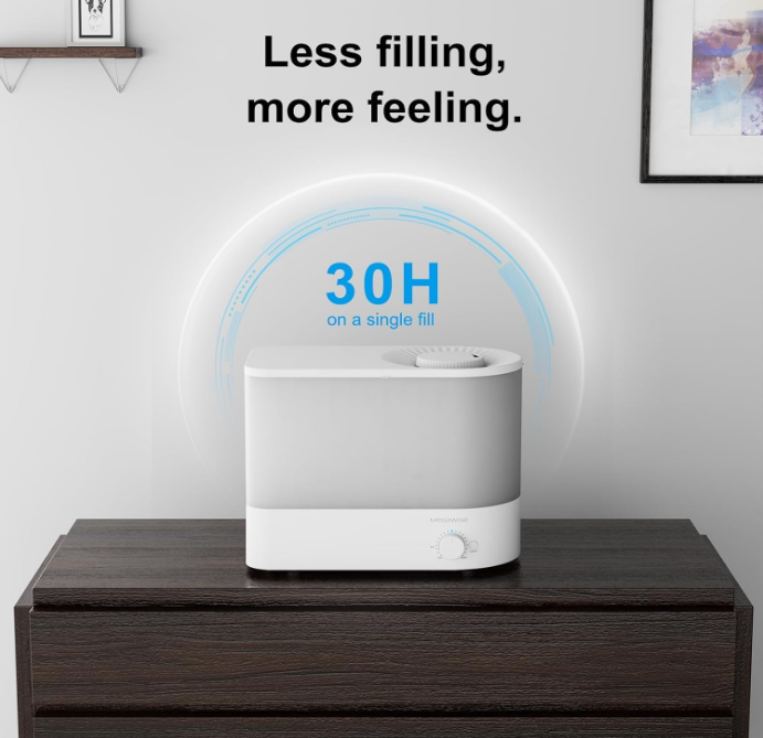 MEGAWISE 6L Humidifier, Ultrasonic Cool Mist Humidifier with Top Fill Design