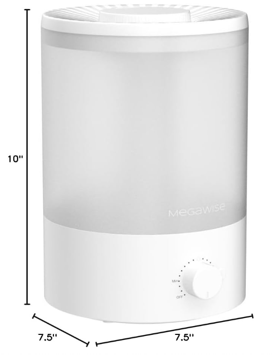 MEGAWISE 3.5L Cool Mist Humidifier – Ultra-Quiet Ultrasonic Vaporizer with Top-Fill Design, Essential Oil Diffuser, 7-Color Night Light & Auto Shut-Off